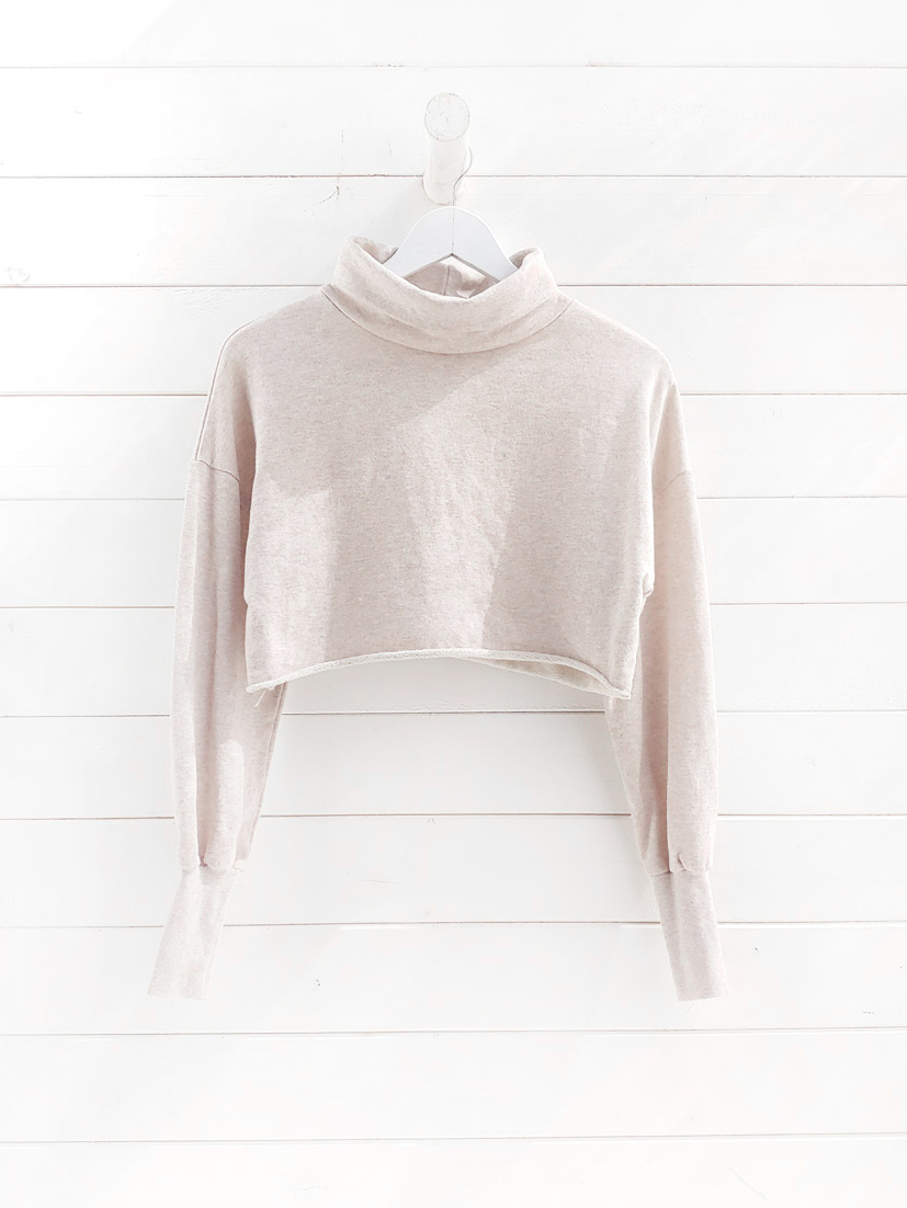 boohoo — Crop Sweter de Cuello Volteado · Talla M