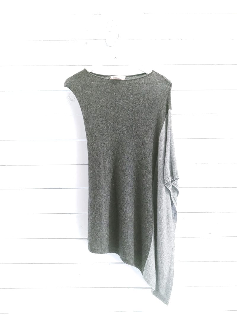 Celeste — Poncho Suave de Lana & Cachemir · Talla <XS