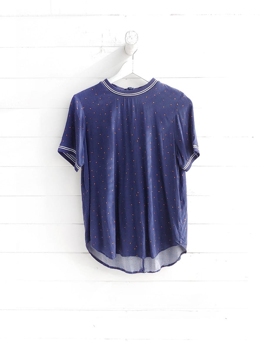 Only — Camisa con Lunares y Cuello en Contraste · Talla M