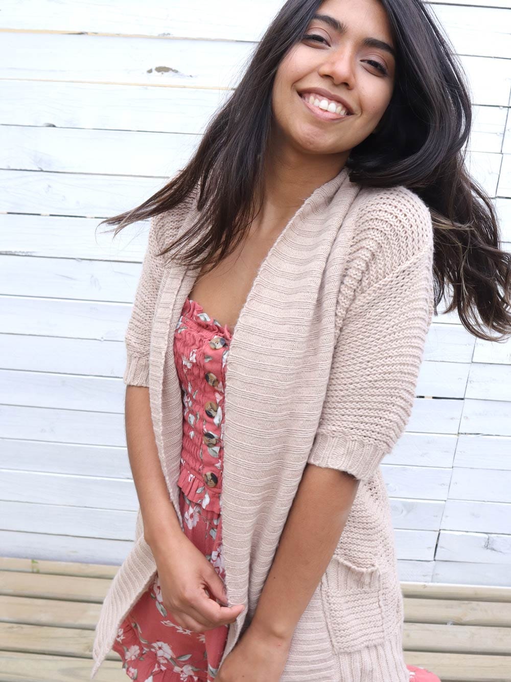 Cardigan con Mangas Curtas