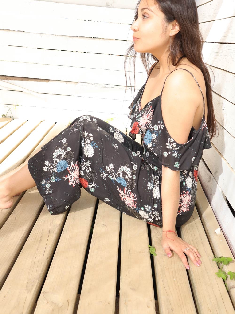 Zara — Enterito Floral con Volantes · Talla M